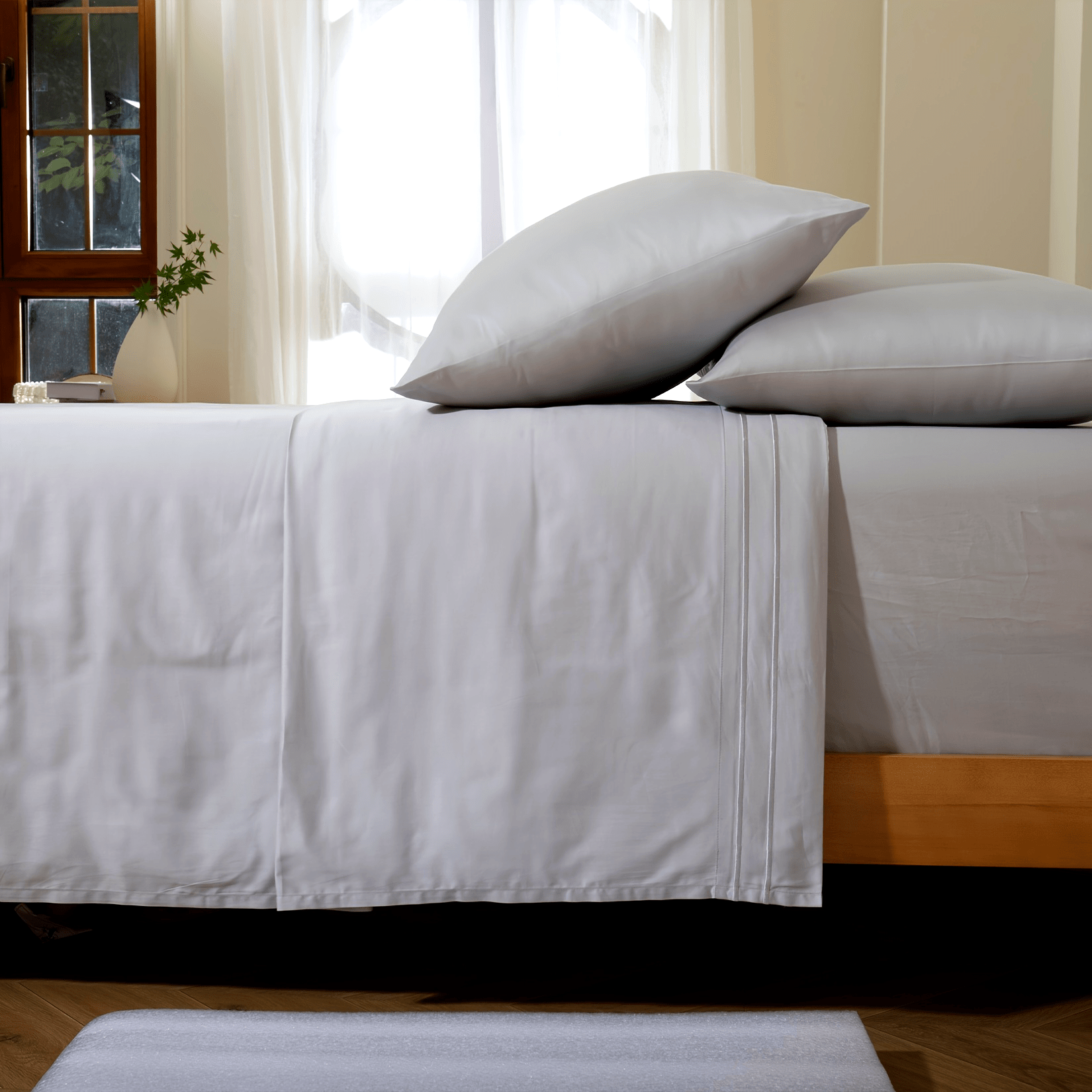 100% Cotton Sheets for Twin\u002FQueen\u002FKing Size Bed, 300 Thread Count Luxury, Cooling Bed Sheets, Deep Pocket Up to 15\