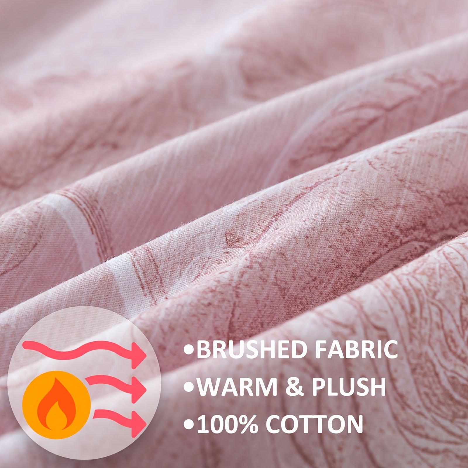 Pink Vintage Floral Sheets Set 100% Brushed Cotton Shabby Rose Flower Pattern Bedding Set Deep Pocket Sheets With 2 Pillowcases Luxury Breathable Soft 4pcs