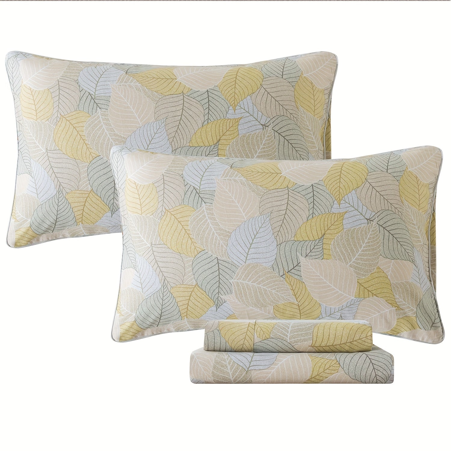 Queen\u002FKing Sheets Set Percale Brushed Cotton Green Bed Sheets Deep Pocket Fitted Sheet, Luxury Vintage Foliage Pattern Shabby Bedding For All Season, Super Soft Breathable