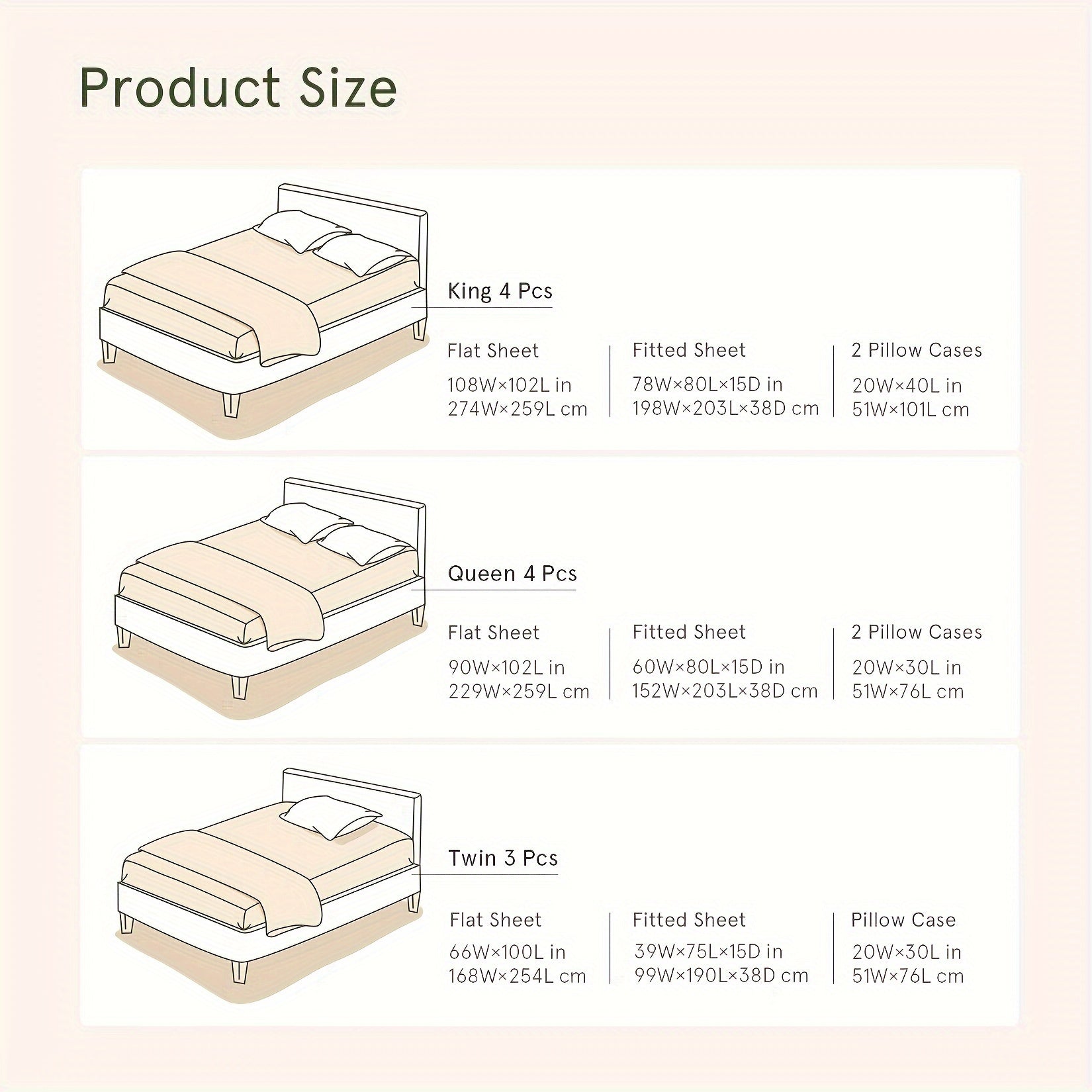 100% Cotton Sheets for Twin\u002FQueen\u002FKing Size Bed, 300 Thread Count Luxury, Cooling Bed Sheets, Deep Pocket Up to 15\